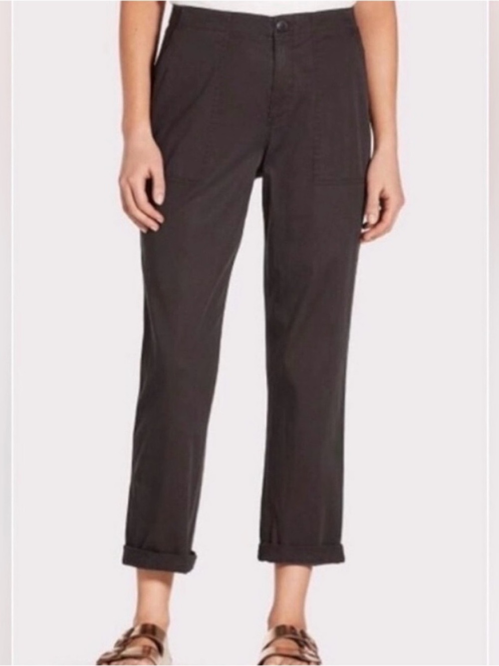 Evereve Willow & Clay Washed Black Outlander Crop Pants